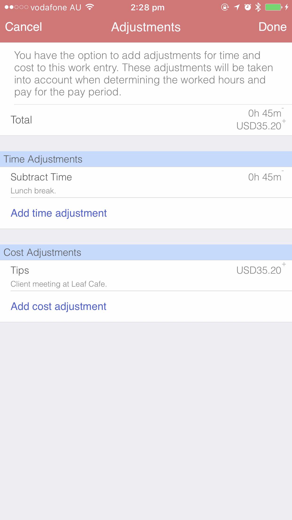 Adding Adjustments on iOS